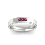 Load image into Gallery viewer, 3-stone-round-pink-sapphire-channel-set-mens-wedding-ring-in-white-gold-fdm10340rogsadrpiangle5-nl-wg