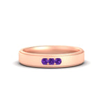 Load image into Gallery viewer, 3-stone-round-purple-amethyst-channel-set-mens-wedding-ring-in-rose-gold-fdm10340rogvito-nl-rg