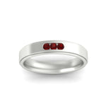 Load image into Gallery viewer, 3-stone-round-ruby-channel-set-mens-wedding-ring-in-white-gold-fdm10340rogrudrangle5-nl-wg