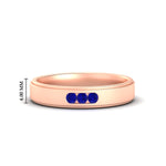 Load image into Gallery viewer, 3-stone-round-sapphire-channel-set-mens-wedding-ring-in-rose-gold-fdm10340rogsabl-nl-rg-hw