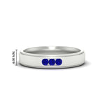 Load image into Gallery viewer, 3-stone-round-sapphire-channel-set-mens-wedding-ring-in-white-gold-fdm10340rogsabl-nl-wg-hw