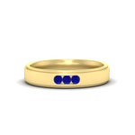 Load image into Gallery viewer, 3-stone-round-sapphire-channel-set-mens-wedding-ring-in-yellow-gold-fdm10340rogsabl-nl-yg