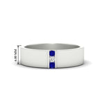 Load image into Gallery viewer, 3-stone-sapphire-wedding-anniversary-band-for-men-in-white-gold-fdm8111bgsabl-nl-wg-hw.jpg