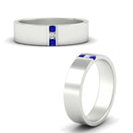Load image into Gallery viewer, 3-stone-sapphire-wedding-anniversary-band-for-men-in-white-gold-fdm8111bgsablangle3-nl-wg.jpg