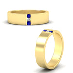 Load image into Gallery viewer, 3-stone-sapphire-wedding-anniversary-band-for-men-in-yellow-gold-fdm8111bgsablangle3-nl-yg.jpg
