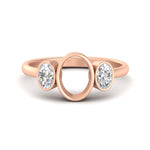 Load image into Gallery viewer, 3-stone-semi mount-bezel-diamond-engagement-ring-in-rose-gold-fd11546smr-nl-rg