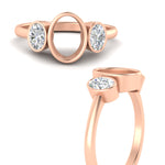 Load image into Gallery viewer, 3-stone-semi mount-bezel-diamond-engagement-ring-in-rose-gold-fd11546smr-nl-rg