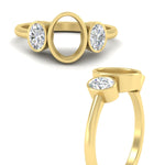 Load image into Gallery viewer, Semi Mount Bezel 3 stone Diamond Engagement Ring