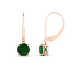 Load image into Gallery viewer, 3.00-ct-round-cut-emerald-leverback-dangle-earrings-in-rose-gold-fdear11236rogemgrangle4-3.00ct-nl-rg.jpg?v=1768373575