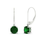 Load image into Gallery viewer, 3.00-ct-round-cut-emerald-leverback-dangle-earrings-in-white-gold-fdear11236rogemgrangle1-3.00ct-nl-wg.jpg?v=1768373575