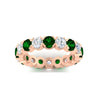 Load image into Gallery viewer, 3.60-carat-cirque-round-diamond-and-emerald-eternity-wedding-band-in-rose-gold-FD8072ROBGEMGRANGLE5-3.60CT-NL-RG?v=1751956652