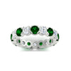 Load image into Gallery viewer, 3.60-carat-cirque-round-diamond-and-emerald-eternity-wedding-band-in-white-gold-FD8072ROBGEMGRANGLE5-3.60CT-NL-WG?v=1751956655