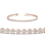 Load image into Gallery viewer, 4-40-ct-heart-shaped-diamond-bezel-tennis-bracelet-in-rose-gold-fdbrc10581htangle2-4-40-ct-nl-rg