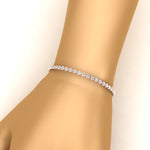 Load image into Gallery viewer, 4-40-ct-heart-shaped-diamond-bezel-tennis-bracelet-in-rose-gold-fdbrc10581htangle2-4-40-ct-nl-rg