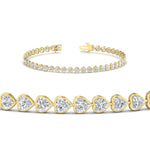 Load image into Gallery viewer, 4-40-ct-heart-shaped-diamond-bezel-tennis-bracelet-in-yellow-gold-fdbrc10581htangle2-4-40-ct-nl-yg
