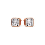 Load image into Gallery viewer, Asscher Diamond Bezel Stud Earring