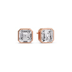 Load image into Gallery viewer, Asscher Diamond Bezel Stud Earring