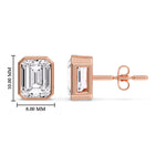 Load image into Gallery viewer, Stud Earring Emerald Diamond Bezel