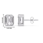 Load image into Gallery viewer, Stud Earring Emerald Diamond Bezel