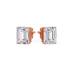 Load image into Gallery viewer, Emerald Cut Diamond Stud Earrings
