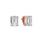 Load image into Gallery viewer, Emerald Cut Diamond Stud Earrings