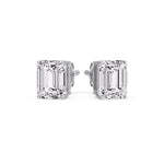 Load image into Gallery viewer, Emerald Cut Diamond Stud Earrings