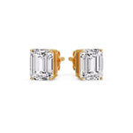 Load image into Gallery viewer, Emerald Cut Diamond Stud Earrings