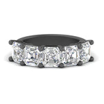 Load image into Gallery viewer, 4-carat-five-stone-diamond-ring-asscher-cut-in-black-gold-FD8008ASB-4.00CT-NL-BG