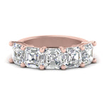 Load image into Gallery viewer, 4-carat-five-stone-diamond-ring-asscher-cut-in-rose-gold-FD8008ASB-4.00CT-NL-RG