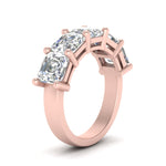 Load image into Gallery viewer, 4-carat-five-stone-diamond-ring-asscher-cut-in-rose-gold-FD8008ASB-4.00CT-NL-RG
