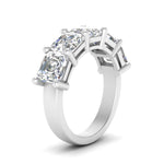 Load image into Gallery viewer, 4-carat-five-stone-diamond-ring-asscher-cut-in-white-gold-FD8008ASB-4.00CT-NL-WG