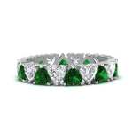 Load image into Gallery viewer, 4-carat-heart-eternity-diamond-anniversary-band-with-emerald-in-white-gold-FDEWB8439GEMGR-NL-WG