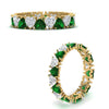 Load image into Gallery viewer, 4-carat-heart-eternity-diamond-anniversary-band-with-emerald-in-yellow-gold-FDEWB8439GEMGRANGLE3-NL-YG