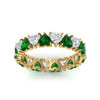 Load image into Gallery viewer, 4-carat-heart-eternity-diamond-anniversary-band-with-emerald-in-yellow-gold-FDEWB8439GEMGRANGLE5-NL-YG