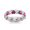 Load image into Gallery viewer, 4-carat-heart-eternity-diamond-anniversary-band-with-pink-sapphire-in-white-gold-FDEWB8439GSADRPIANGLE5-NL-WG