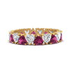 Load image into Gallery viewer, 4-carat-heart-eternity-diamond-anniversary-band-with-pink-sapphire-in-yellow-gold-FDEWB8439GSADRPI-NL-YG