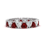 Load image into Gallery viewer, 4-carat-heart-eternity-diamond-anniversary-band-with-ruby-in-white-gold-FDEWB8439GRUDR-NL-WG