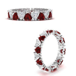 Load image into Gallery viewer, 4-carat-heart-eternity-diamond-anniversary-band-with-ruby-in-white-gold-FDEWB8439GRUDRANGLE3-NL-WG