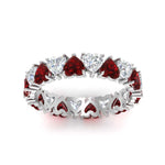 Load image into Gallery viewer, 4-carat-heart-eternity-diamond-anniversary-band-with-ruby-in-white-gold-FDEWB8439GRUDRANGLE5-NL-WG