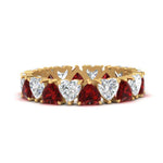 Load image into Gallery viewer, 4-carat-heart-eternity-diamond-anniversary-band-with-ruby-in-yellow-gold-FDEWB8439GRUDR-NL-YG
