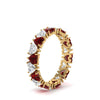 Load image into Gallery viewer, 4-carat-heart-eternity-diamond-anniversary-band-with-ruby-in-yellow-gold-FDEWB8439GRUDRANGLE2-NL-YG