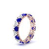 Load image into Gallery viewer, 4-carat-heart-eternity-diamond-anniversary-band-with-sapphire-in-rose-gold-FDEWB8439GSABLANGLE2-NL-RG