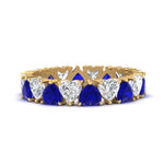 Load image into Gallery viewer, 4-carat-heart-eternity-diamond-anniversary-band-with-sapphire-in-yellow-gold-FDEWB8439GSABL-NL-YG