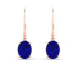 Load image into Gallery viewer, 4-carat-leverback-oval-drop-dangle-sapphire-earrings-in-rose-gold-fdear11236ovgsablangle2-4.00ct-nl-rg.jpg?v=1765455503
