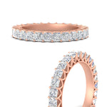Load image into Gallery viewer, 4-carat-princess-cut-diamond-eternity-wedding-ring-in-rose-gold-FD10247PRBANGLE3-4.00CT-NL-RG