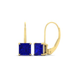 Load image into Gallery viewer, 4-carat-princess-cut-sapphire-lever-back-earrings-in-yellow-gold-FDEAR9225PRGSABL-4.00CT-NL-YG