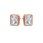 Load image into Gallery viewer, Minimalist Radiant Diamond Bezel Studs