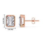 Load image into Gallery viewer, Minimalist Radiant Diamond Bezel Studs