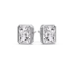 Load image into Gallery viewer, Minimalist Radiant Diamond Bezel Studs