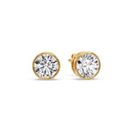 Load image into Gallery viewer, Round Cut Stud Bezel Set Earring
